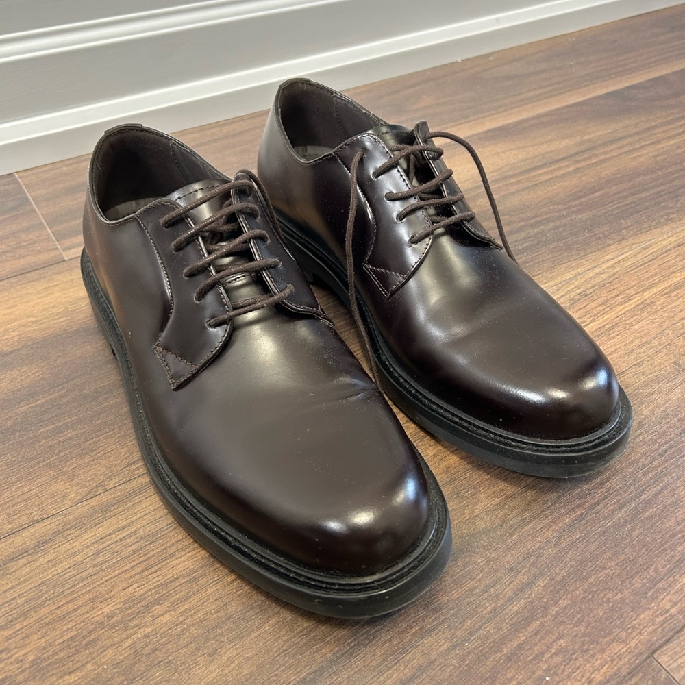 Massimo Dutti Brown Leather Derby Dress Shoes